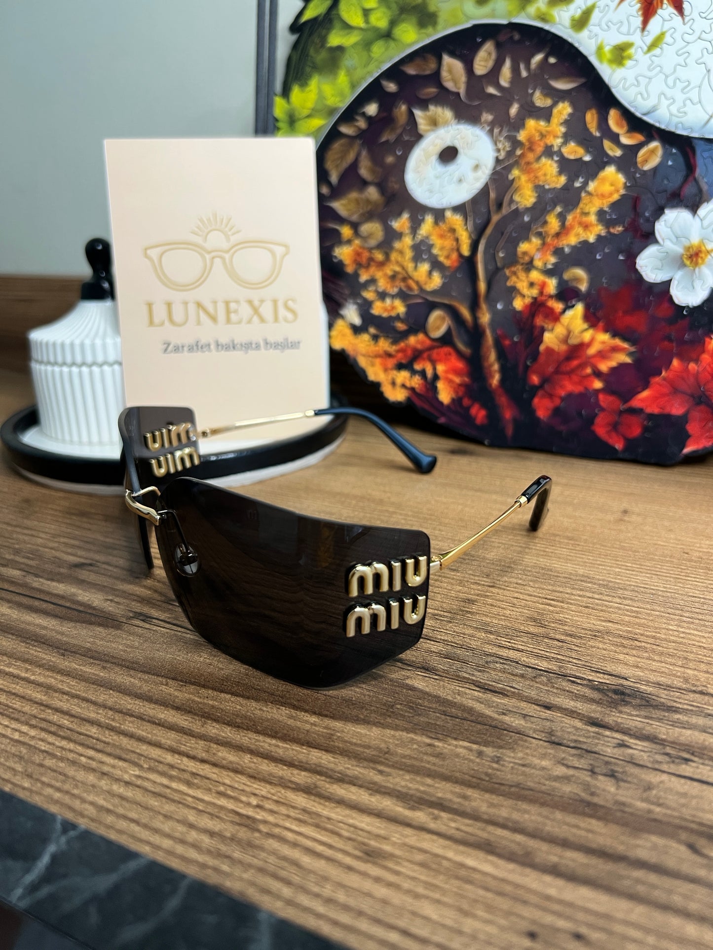 MİUMİU Güneş Gözlüğü ( MU54Y8 gold-siyah)