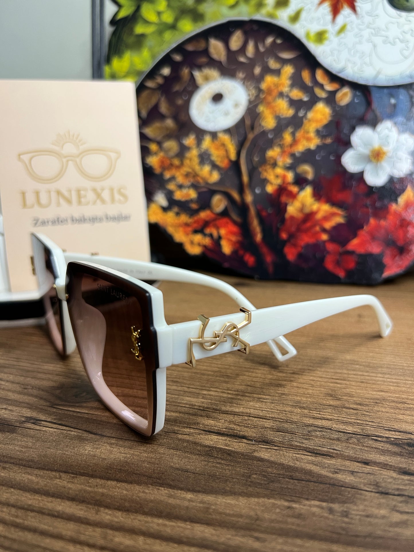 SAİNT LAURENT Güneş Gözlüğü (8394 beyaz-kahve)