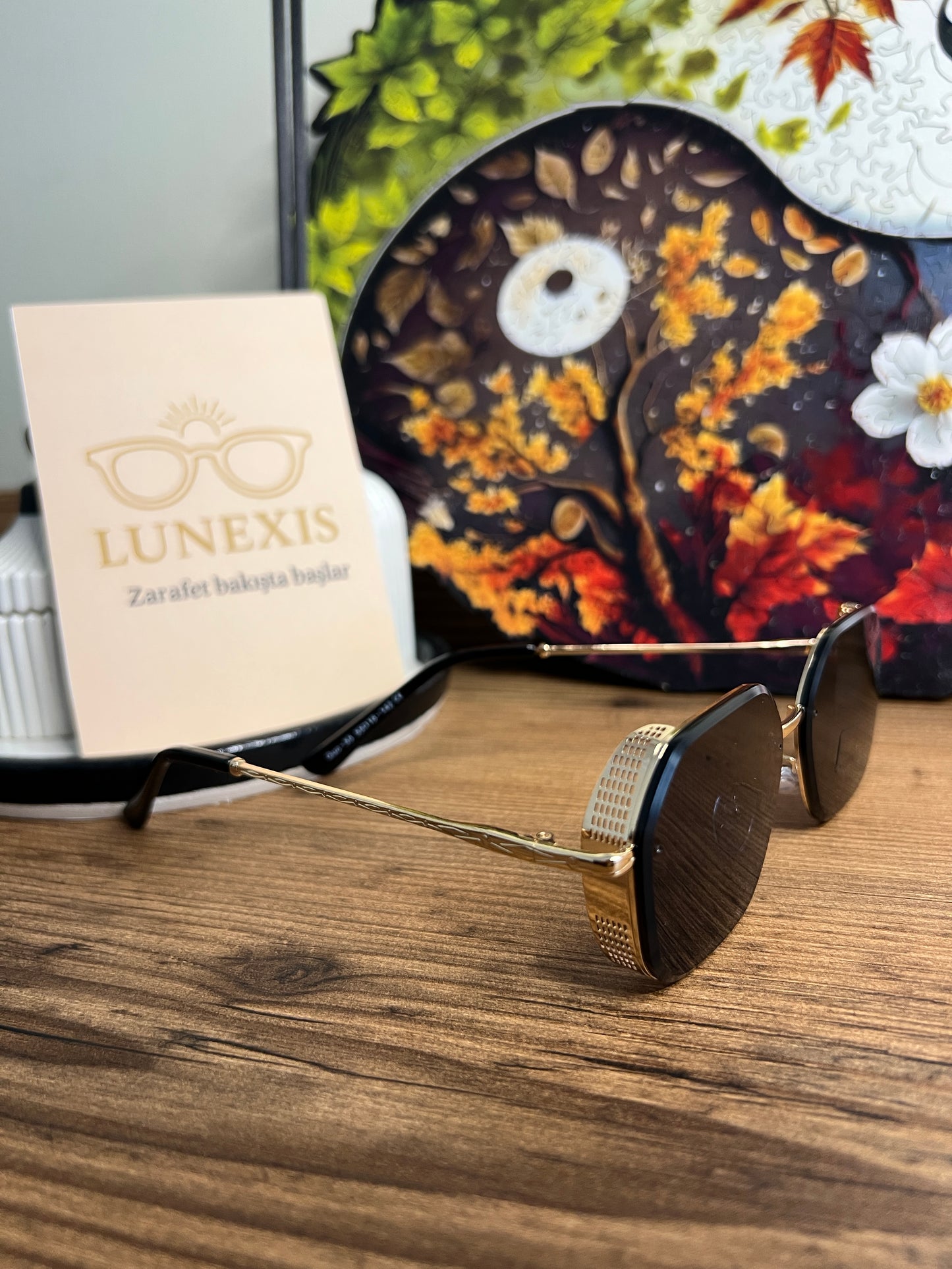 UNİSEX Güneş Gözlüğü (GUC-55 gold-siyah)
