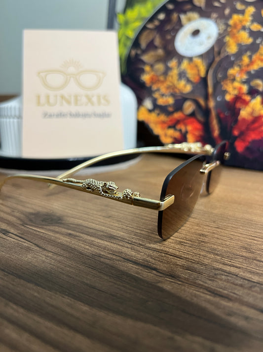 CARTİER Güneş Gözlüğü ( S2637 gold-kahve)