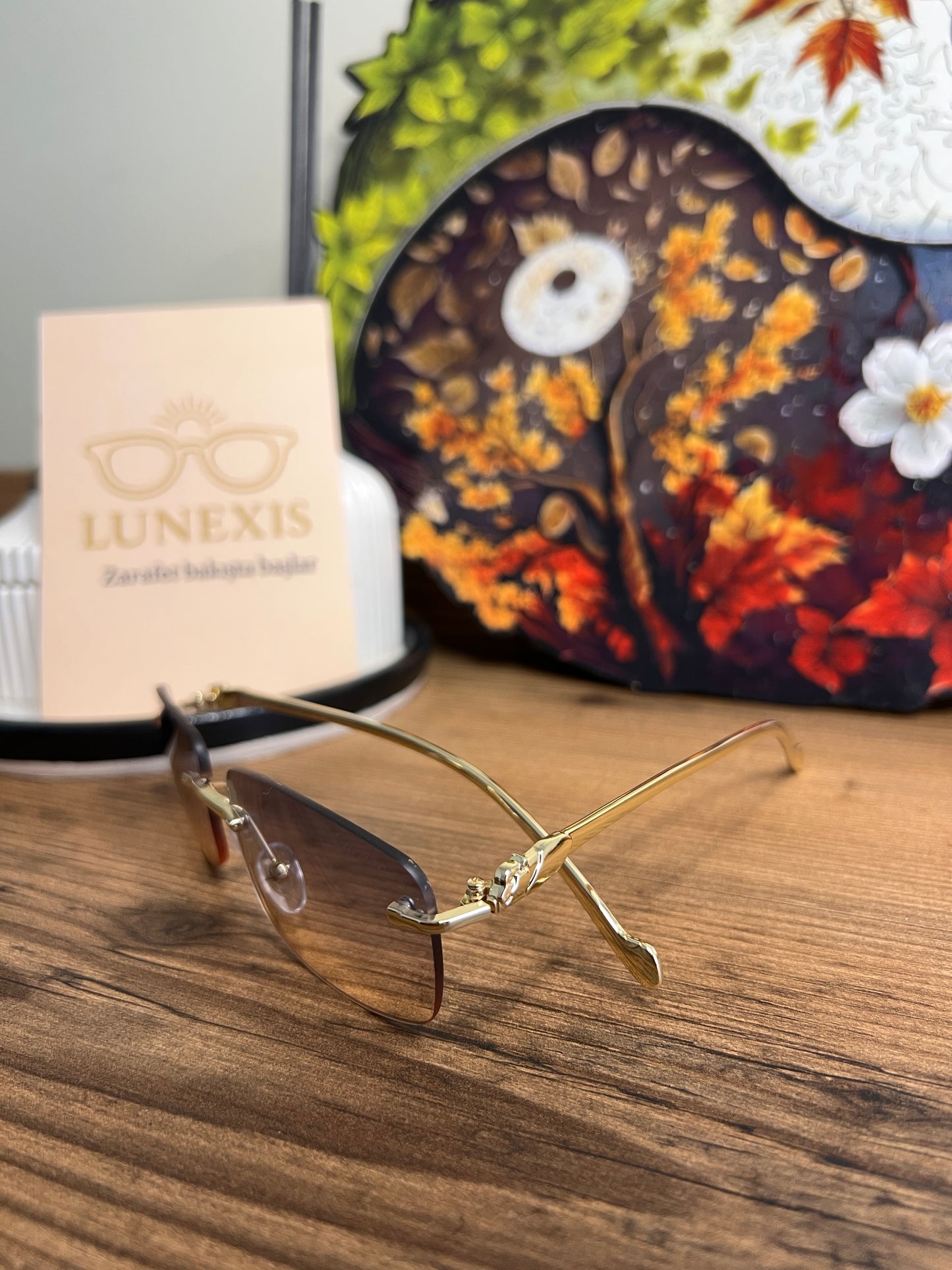 CARTİER Güneş Gözlüğü ( S2685 gold-açık kahve)