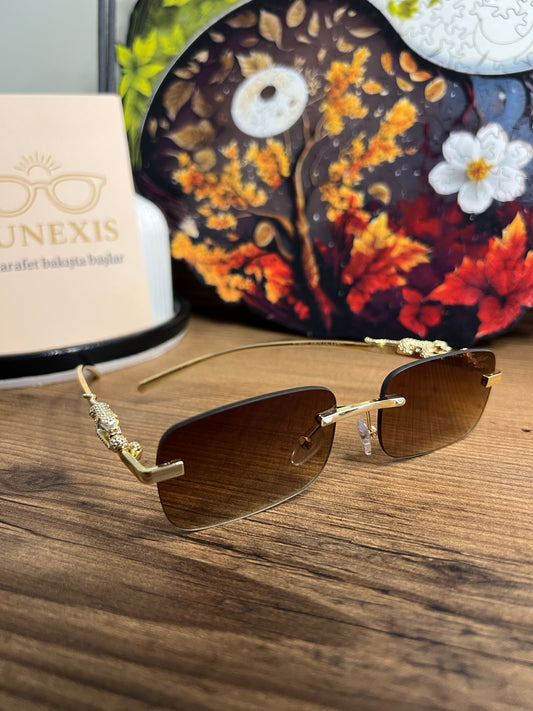 CARTİER Güneş Gözlüğü  ( S2637 gold-kahve)